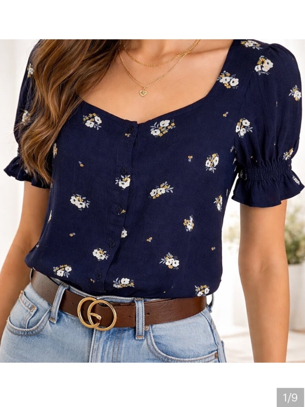 Elodie floral puff sleeve blouse XS 🆕